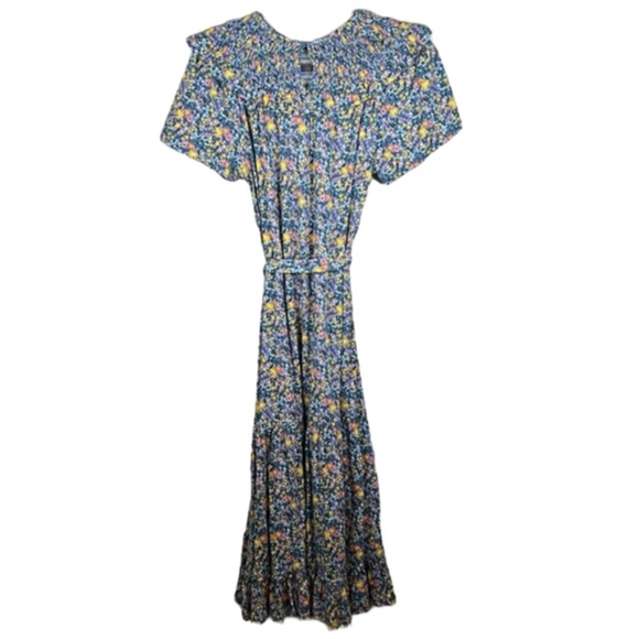 Boden Petite Smocked Yoke Jersey Floral Midi Dress Size 8P - Picture 5 of 12